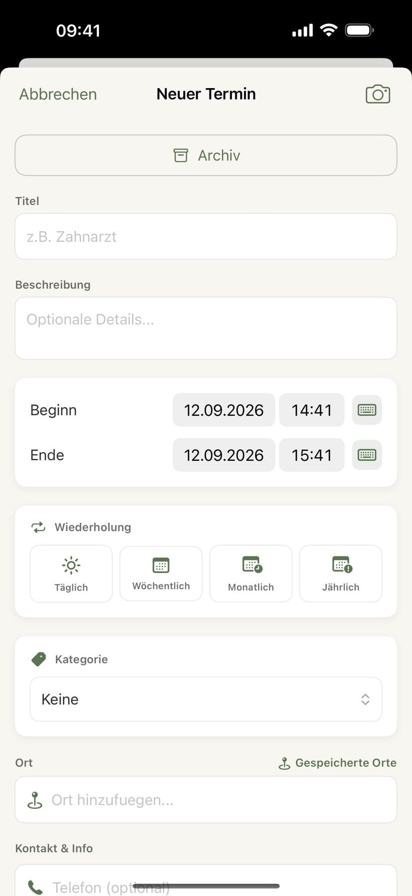 Ein gescannter Aushang mit dem vorgeschlagenen Termin